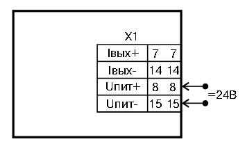 Cхема подключения задатчика МТМ103