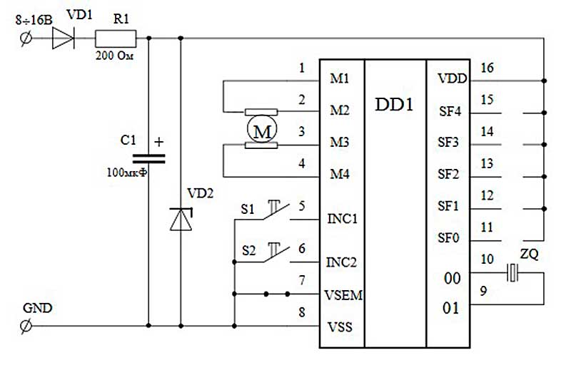 интегральная микросхема УР5701ВИ02 включение схема