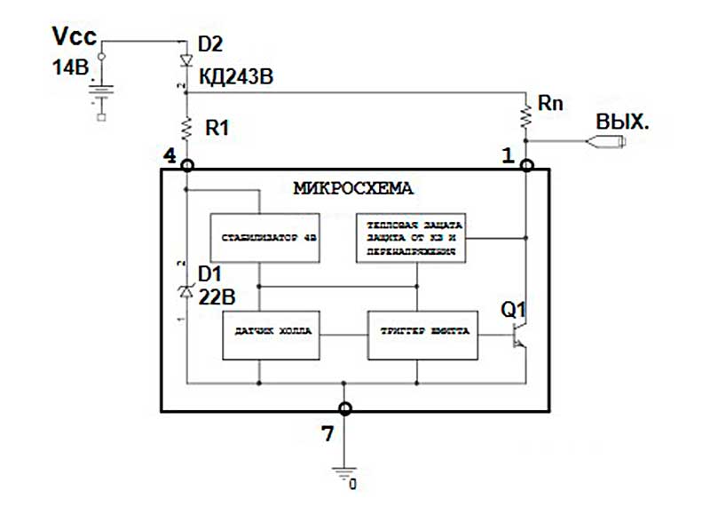 микросхема УР1101ХП29 схема пример включения