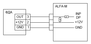 Схема подключения ФДА с блоком БАУ-ТП-1 и БАУ-ТП-2