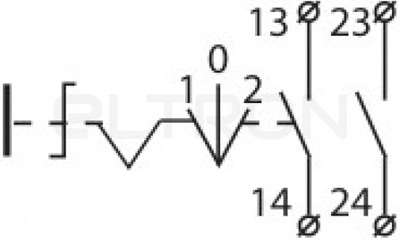 Рис.1. Схема подключения кнопки поворотной XB2-BJ33