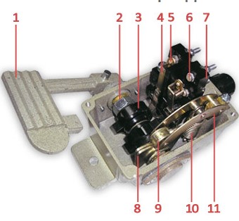 Схема конструкции выключателя НВ-701