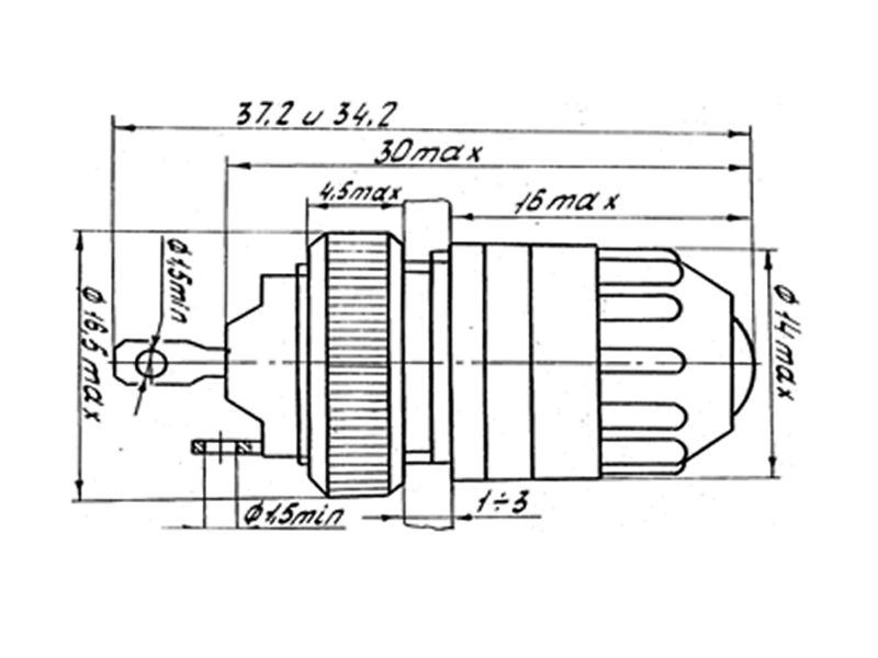 Габаритные размеры сигнального фонаря ФРМ 2