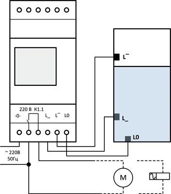 Схема подключения реле контроля уровня жидкости ADC-0311
